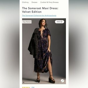 Anthropologie Somerset dress, purple motif